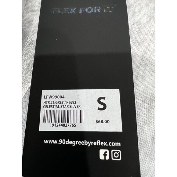 New 90 DEGREE BY REFLEX Size S Pullover Hoodie LFW99004 Celestial Silver Star - Picture 11 of 13